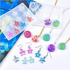 DIYキット  シリコンモールド付き  プラスチック攪拌棒  移送ピペット  レーザー輝くネイルアートグリッターとラテックスフィンガーベッド&nbsp;DIY-OC0001-20