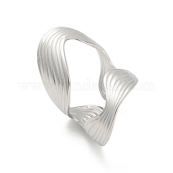 304 Stainless Steel Open Cuff Ring for Women&nbsp;RJEW-M025-03P