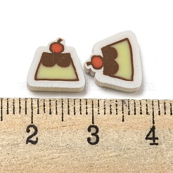 手作り樹脂粘土ビーズ  穴がない  ケーキ  淡黄色  5~6.5x5.5~7.5x0.5mm  約27777個/500g&nbsp;CLAY-P003-10A