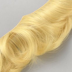 高温ファイバー人形のヘア前髪  DIY人形製作用品  きいろ  980~1000x50mm&nbsp;DIY-WH0588-95G