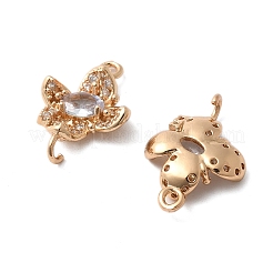 Brass Micro Pave Cubic Zirconia Connector Charms&nbsp;KK-Z103-10KCG-02