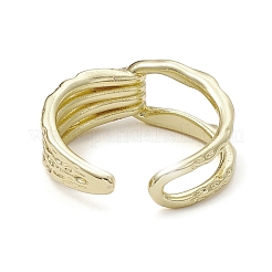 Rack Plating Brass Open Cuff Rings&nbsp;RJEW-K257-24G
