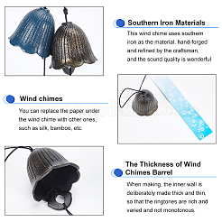 2Pcs 2 Style Japanese Cast Iron Bell Wind Chimes&nbsp;HJEW-BC0001-47C