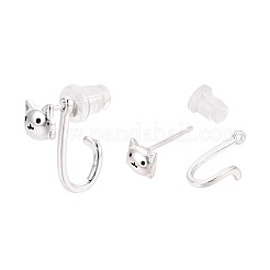 925 Sterling Silver Cat Shape Stud Earrings&nbsp;STER-N016-117S