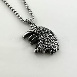 クールイーグル304ステンレススチールペンダントネックレス  男性用パンク レトロ アクセサリー ジュエリー  ステンレス鋼色&nbsp;CE4495