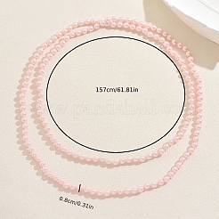 French Style 8MM Round Plastic Imitation Pearl Beaded Long Necklaces for Women&nbsp;EA7399-3
