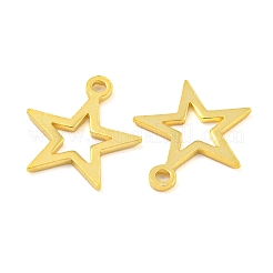 スターリングシルバーの中空スターチャーム925個  18KGP本金メッキ  11x10x0.5mm  穴：1mm&nbsp;STER-B005-38G
