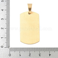 304ステンレスペンダント  PVD真空メッキ  長方形のチャーム  18KGP本金メッキ  35x20x2mm  穴：8x5mm&nbsp;STAS-K305-01G