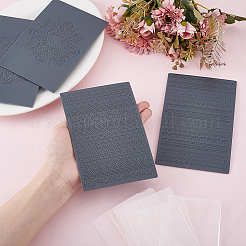 PPプラスチック折り目プレートセット  DIY粘土作り用  長方形  ブラック  148x99x2mm  4個/セット&nbsp;FIND-WH0152-911A