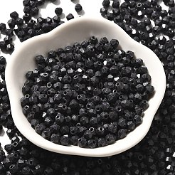 焼付塗装ガラスシードビーズ  双円錐形  ブラック  4.5x4mm  穴：1.1mm  約142個/10g&nbsp;X1-SEED-A032-02A-12