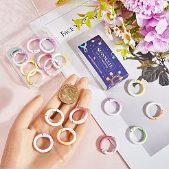 20Pcs Spray Painted Alloy Spring Gate Rings&nbsp;FIND-SC0013-18