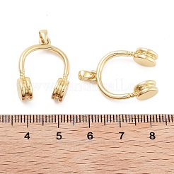 ヘッドセットラックメッキ真鍮ペンダント  カドミウムフリー＆鉛フリー  長持ちメッキ  18KGP本金メッキ  23.5x17x7.5mm  穴：2.5x3.5mm&nbsp;KK-G512-16G