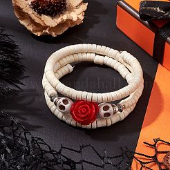 Resin and Synthetic Turquoise Wrap Bracelets Sets&nbsp;BJEW-JB10759-02