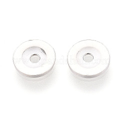925スターリングシルバースペーサービーズ  フラットラウンド  銀  7x1mm  穴：1.5mm&nbsp;STER-N017-02S