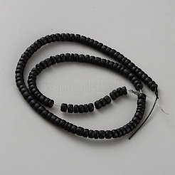 ココナッツビーズ連売り  フラットラウンド  ブラック  5~5.5x2~4mm  穴：0.8mm  約130~136個/連  14.88~16.14''（37.8~41センチメートル）&nbsp;COCB-WH0003-01A-01