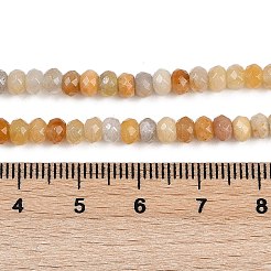 天然石ホワイトジェイドビーズ連売り  ファセットロンデル  染め  オレンジ  4~4.5x3mm  穴：1mm  約112~121個/連  13.54''~13.98''（34.4~35.5センチメートル）&nbsp;X-G-Z069-01M
