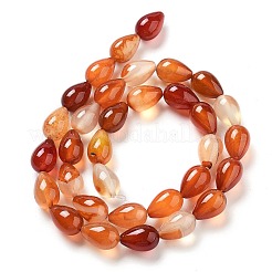 天然石赤瑪瑙ビーズ連売り  ティアドロップ  12x8mm  穴：1.2mm  約33~34個/連  15.16~16.54''（38.5~42センチメートル）&nbsp;G-B106-A22-02