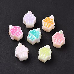 UV Plating Rainbow Iridescent Acrylic European Beads&nbsp;SACR-E009-43