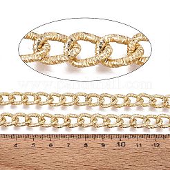 アルミカーブチェーン  テクスチャ  溶接されていない  スプールで  ゴールドカラー  12x8~8.5x2mm  約32.81フィート（10m）/ロール&nbsp;CHA-Q001-04G