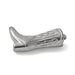 304ステンレスペンダント  カウボーイブーツチャーム  ステンレス鋼色  14x8x4mm  穴：1.2mm&nbsp;LS-STAS-L277-05A-P