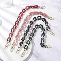 4Pcs 4 Colors Acrylic with CCB Plastic Oval Link Chain Purse Decorative Chains&nbsp;AJEW-BA00177