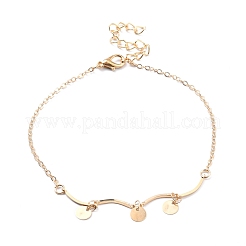 4Pcs 4 Style Alloy Chain Anklets Set with Heart Flat Round and Resin Pearl Charm&nbsp;SJEW-D009-04KCG
