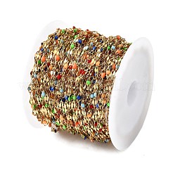 304ステンレススチールダップチェーン  エナメル  ハンダ付け  スプールで  18KGP本金メッキ  カラフル  2mm&nbsp;CHS-H036-01G-01
