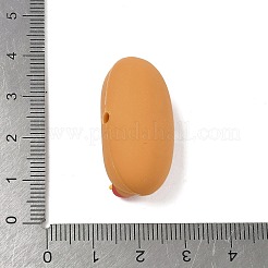 シリコンビーズ  食品のテーマ  焦点ビーズ  オレンジ  ホットドッグ  32x17x15mm  穴：2.5mm&nbsp;SIL-I019-01B