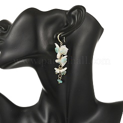 Natural Amazonite & Natural Shell Dangle Earrings for Women&nbsp;EJEW-JE07385