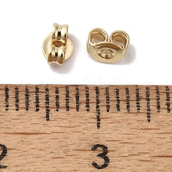真鍮ピアスキャッチ  鉛フリー＆カドミウムフリー  フラットラウンド  24KGP本金メッキ  3x4x2.5mm  穴：0.9mm&nbsp;KK-K383-20G