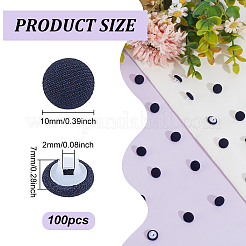 プラスチック製縫製ボタン100個  布カバー付き  フラットラウンド  1穴  ブラック  10x7mm  穴：2x2mm&nbsp;DIY-NB0013-44B