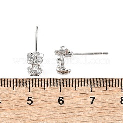SHEGRACE Apple Brass Micro Pave Clear Cubic Zirconia Stud Earrings&nbsp;XGRQ4N144-715P