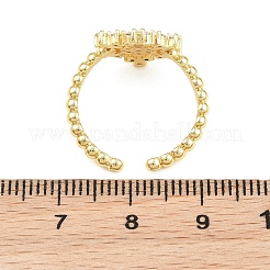 Brass Micro Pave Cubic Zirconia Cuff Open Rings&nbsp;CU-CBACDF6-05G