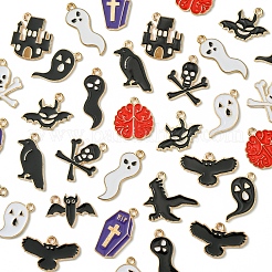 60Pcs 15 Styles Halloween Theme Alloy Enamel Pendants&nbsp;FIND-FS0002-89