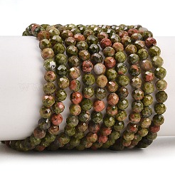 Natural Unakite Beads Strands&nbsp;G-B171-C03-4mm