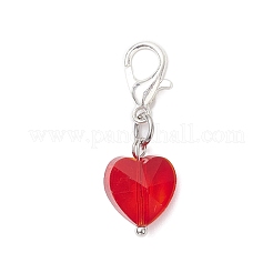 Heart Glass Pendant Decorations&nbsp;HJEW-JM04021-01