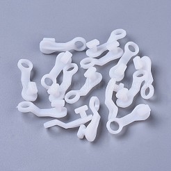 窓カーテンフック  カーテントップ用プラスチック継手カーテン用シングルフック  ホワイト  28x9x2~9.5mm  50個/袋&nbsp;FIND-WH0043-63