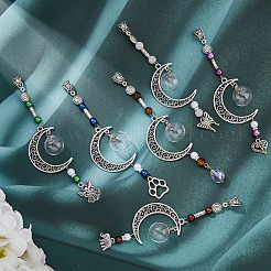 6Pcs 6 Style Moon Perfume Bottle Urn Ashes Tibetan Style Alloy Pendant Decorations&nbsp;HJEW-AB00227