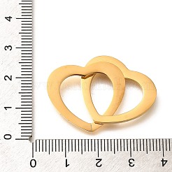 304ステンレススチールリンクリング  ハート  ゴールドカラー  39mm  穴：14x17mm&nbsp;STAS-D288-01B-G