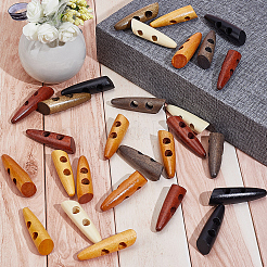56Pcs 7 Colors 2-Hole Wood Buttons&nbsp;BUTT-GF0004-26