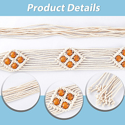 Bohemian Style Polyester Cord Chain Belts&nbsp;AJEW-WH20007-41