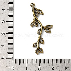 合金のチベット風チャーム  葉の枝と葉  カドミウムフリー＆鉛フリー  アンティークブロンズ  43x17x2.5mm  穴：1.5mm  約530個/1000g&nbsp;TIBEP-S293-034AB-LF