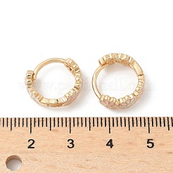 Daisy Brass Enamel Hoop Earrings for Women&nbsp;EJEW-G434-01G-02