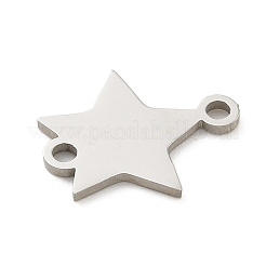 201ステンレススチールレーザーカットコネクタチャーム  ステンレス鋼色  スター  19x12x1mm  穴：1.6mm&nbsp;STAS-R133-02P-13