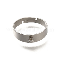 316サージカルステンレススチール製調節可能なリング部品  カン付き  ステンレス鋼色  3.5~5.5mm  穴：2mm  内径：17mm&nbsp;STAS-F311-19P