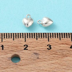 925スターリングシルバーチャーム  ハート  銀  7x5x3.5mm  穴：1mm&nbsp;STER-H106-01C-S