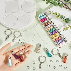 DIY Acrylic & Faux Suede Tasse Keychain Making Kits&nbsp;DIY-SP0002-45