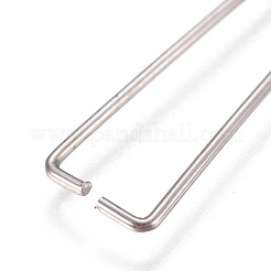 変色しない304ステンレススチール製アイスピックピンチベイル  ビーズ用クリップ  ステンレス鋼色  27x8x1mm  ピン：1mm&nbsp;STAS-K189-A01-S