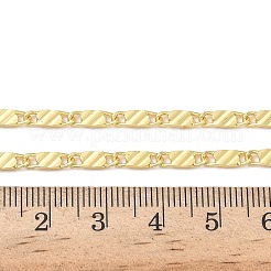 3MM Brass Textured Oval Link Chain Necklaces for Women&nbsp;NJEW-K271-11G