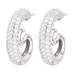 Brass Micro Pave Cubic Zirconia Stud Earrings&nbsp;EJEW-G471-50P